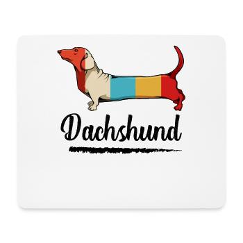 Bunter Dackel Farbblöcke - Mousepad (Querformat) - Weiß - Vorne