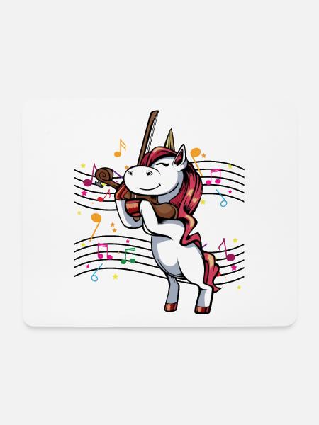 Einhorn Violine Musikzauber - Mousepad (Querformat) - Weiß