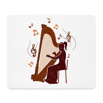 Harpe - design - Tapis de souris (format paysage) - blanc - Devant
