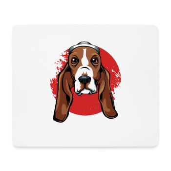Leben ist besser mit dem Basset Hound - Mousepad (Querformat) - Weiß - Vorne