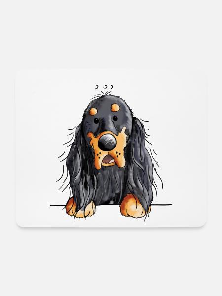 Gordon Setter - Hund - Dog - Comic - Mousepad (Querformat) - Weiß