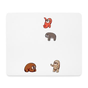 Musiksloths auf Notenbalken - Mousepad (Querformat) - Weiß - Vorne