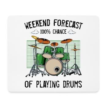 Green drum set comic style - Mouse Pad (horizontal) - white - Front