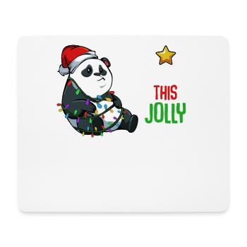 Panda mit Lichterkette Weihnacht - Mousepad (Querformat) - Weiß - Vorne
