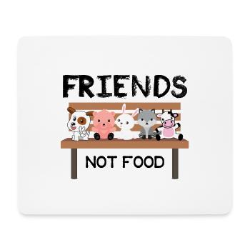 Friends Not Food – Süßes Vegan Tierschutz Shirt mi - Mousepad (Querformat) - Weiß - Vorne