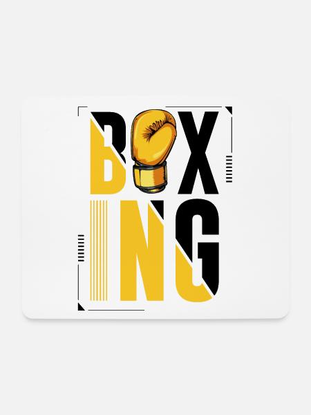 Boxen Boxer Boxhandschuh Logo - Mousepad (Querformat) - Weiß