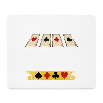Geldausgabe Shirt mit Pokerkarten - Mousepad (Querformat) - Weiß - Vorne