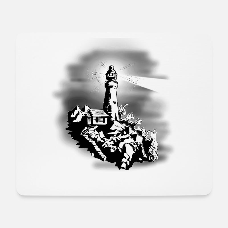 Leuchtturm Maritim Küste Nautik Natur Ahoi Schiff - Mousepad (Querformat) - Weiß