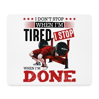 Bench Press Finish – DONE - Mouse Pad (horizontal) - white - Front