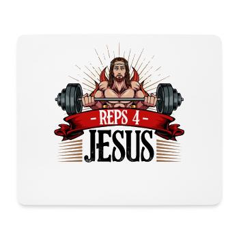 Reps 4 Jesus Strength Training - Mouse Pad (horizontal) - white - Front