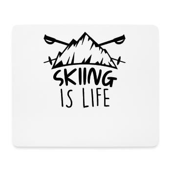 Skieur Ski est ma vie ski - Tapis de souris (format paysage) - blanc - Devant
