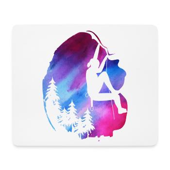Female Climber Zipline Watercolor Adventure - Mouse Pad (horizontal) - white - Front