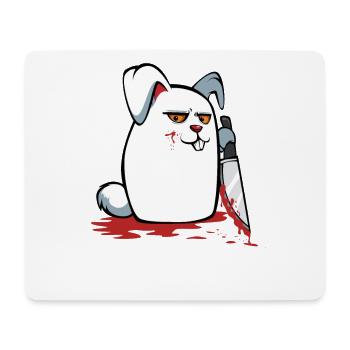 What? Bloody Rabbit with Knife - Mouse Pad (horizontal) - white - Front
