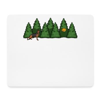 Waldhund Frisbee im Grün - Mousepad (Querformat) - Weiß - Vorne
