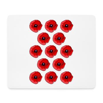 Motif abstrait coquelicots - Tapis de souris (format paysage) - blanc - Devant