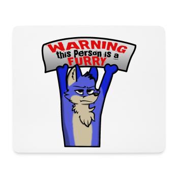 Warning this person is a furry - Mouse Pad (horizontal) - white - Front