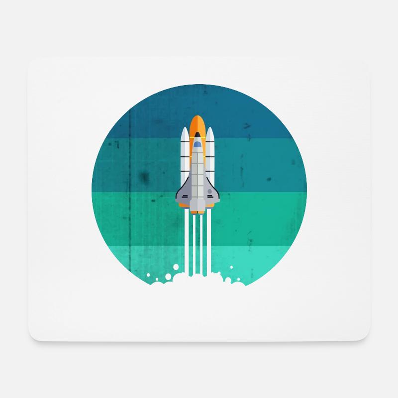 Raumfahrt Rakete Raketenstart - Mousepad (Querformat) - Weiß