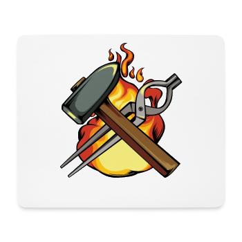 Schmiedefeuer Werkzeugkunst - Mousepad (Querformat) - Weiß - Vorne