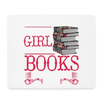 Mädchen liebt Bücher – Es war meins - Mousepad (Querformat) - Weiß - Vorne