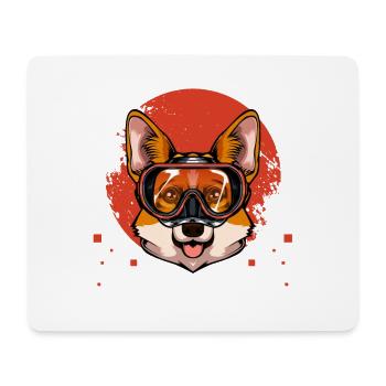 Corgi Taucher Badespaß - Mousepad (Querformat) - Weiß - Vorne