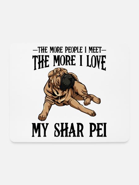 Lässiger Bulldoggen-Lounge-Print Shar Pei - Mousepad (Querformat) - Weiß