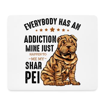 Bulldogge mit Sternen und Text Shar Pei - Mousepad (Querformat) - Weiß - Vorne