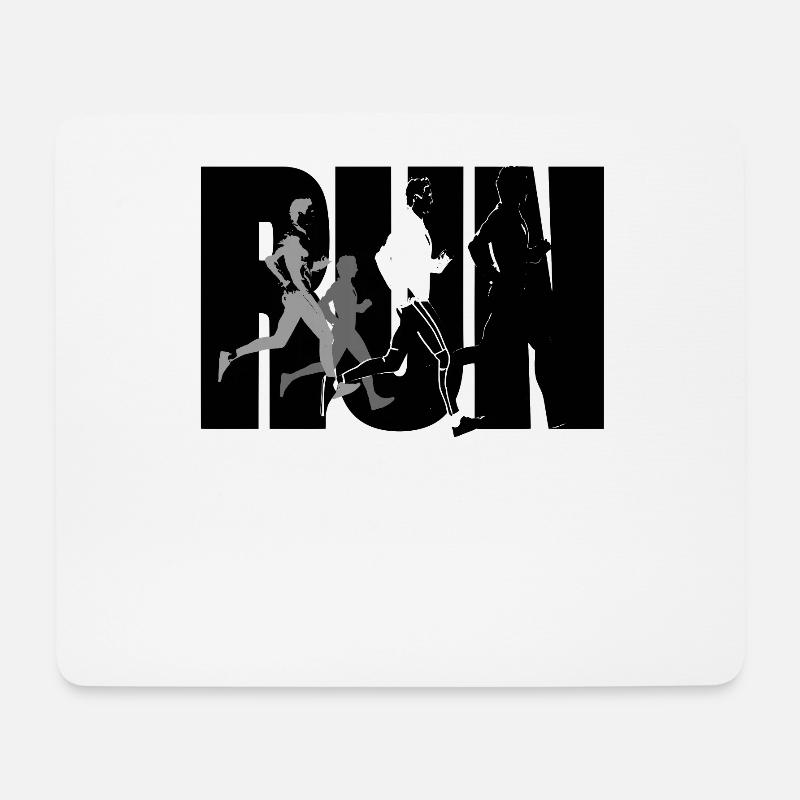 Läufer Zeug - Run - Mousepad (Querformat) - Weiß