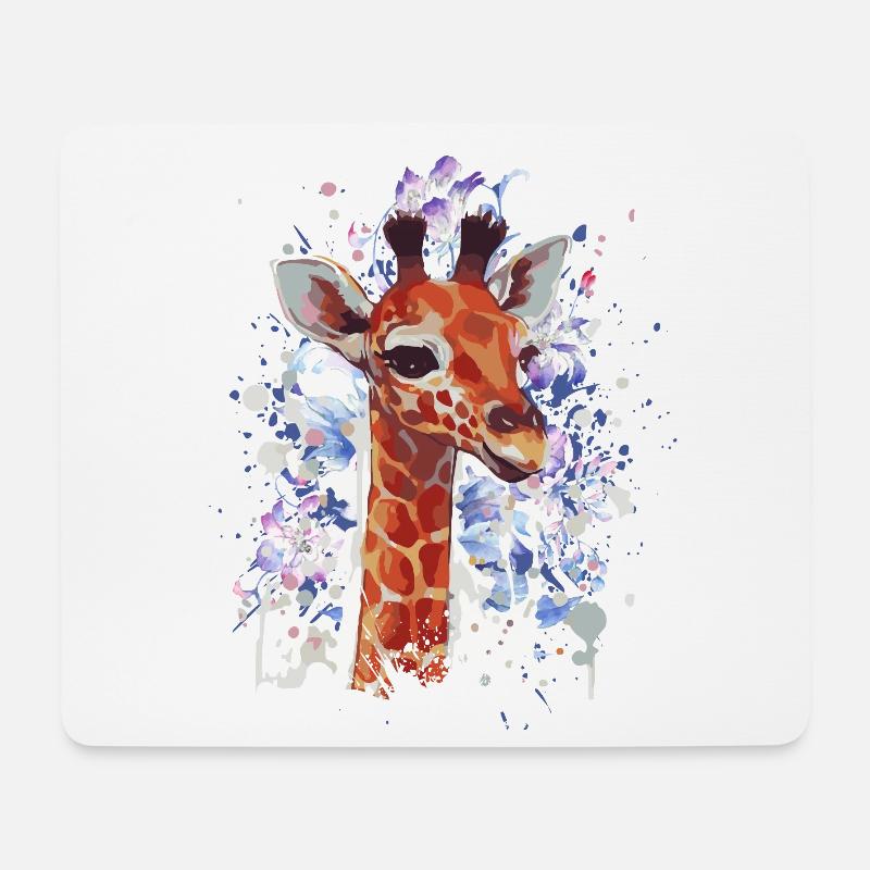 Giraffe - Giraffen Baby - Cooler Giraffe - Mousepad (Querformat) - Weiß