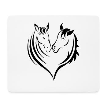 Les amateurs de chevaux coeur chevaux - Tapis de souris (format paysage) - blanc - Devant