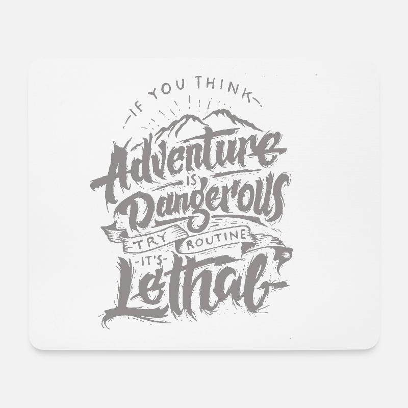 Adventure Abenteuer Dangerous Bstyled Freizeitmod - Mousepad (Querformat) - Weiß