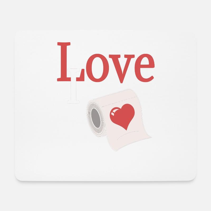 Liebesrolle mit Herz - Mousepad (Querformat) - Weiß