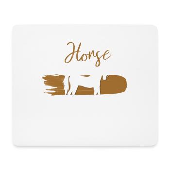 Pferdeglück im Pinselstil Reitmotive - Mousepad (Querformat) - Weiß - Vorne