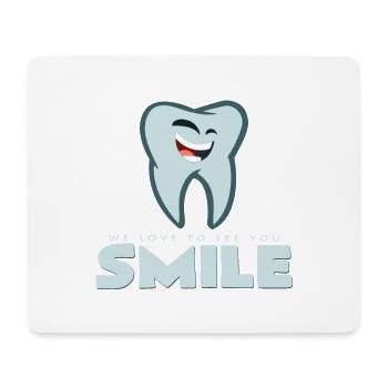 Cheerful tooth with a big smile - Mouse Pad (horizontal) - white - Front