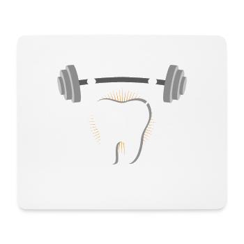 Tooth Force Weight Lifting Motif - Mouse Pad (horizontal) - white - Front