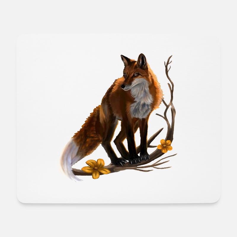 Fuchs - Mousepad (Querformat) - Weiß