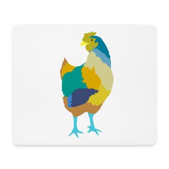 Poulet - Tapis de souris (format paysage) - blanc - Devant