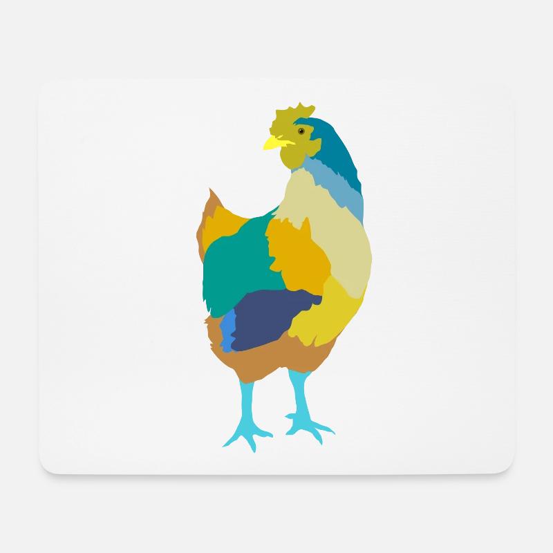 Huhn - Mousepad (Querformat) - Weiß
