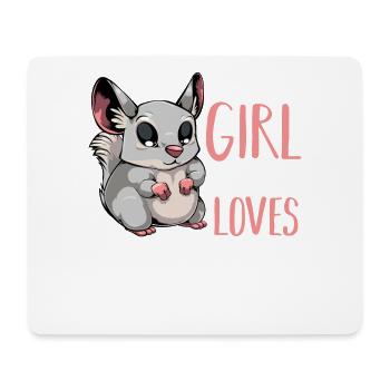 Chinchilla Liebhaberin Shirt - Mousepad (Querformat) - Weiß - Vorne