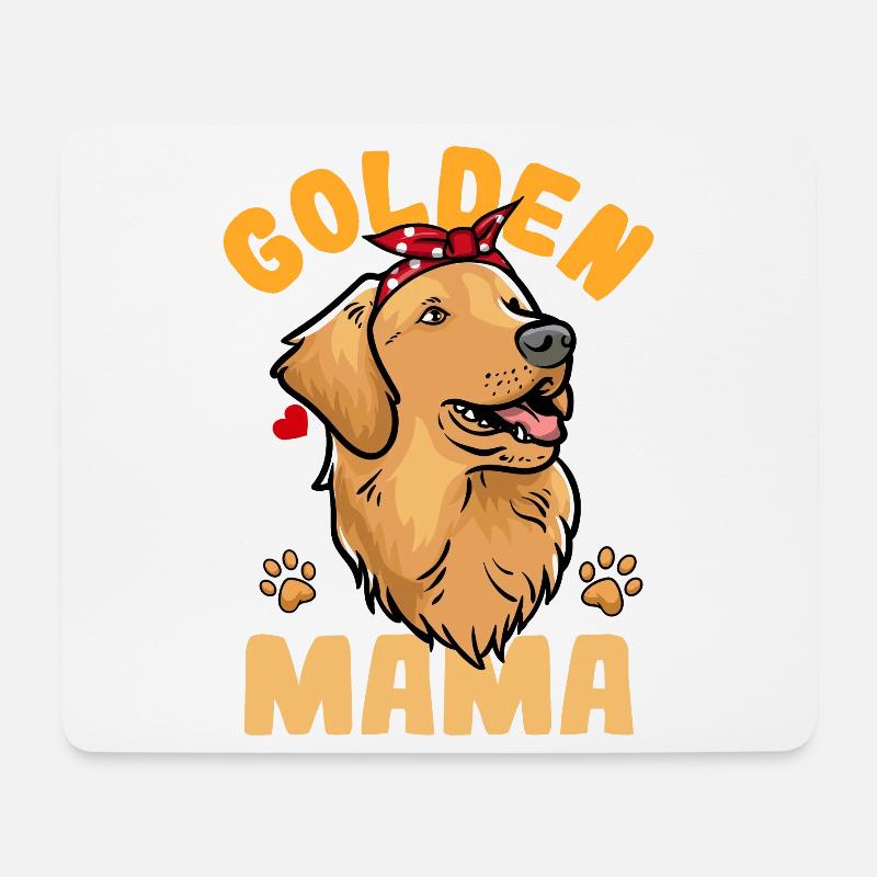 Golden Retriever - Mousepad (Querformat) - Weiß