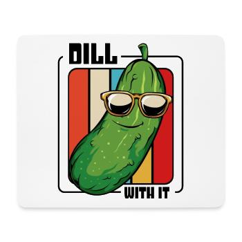 Gurke mit Sonnenbrille – Cartoon Pickle - Mousepad (Querformat) - Weiß - Vorne