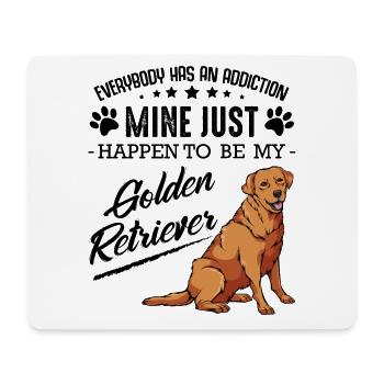 Goldener Retriever Hund auf Schwarz - Mousepad (Querformat) - Weiß - Vorne