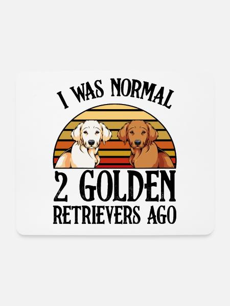 Golden Retriever in un tramonto retrò - Tappetino per mouse (orizzontale) - bianco