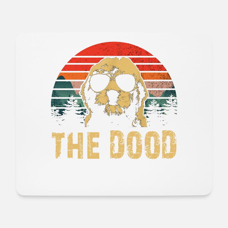 DAS DOOD Goldendoodle - Mousepad (Querformat) - Weiß