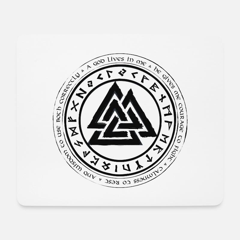 Valknut Wikinger Kelten Germanen Knoten Runen - Mousepad (Querformat) - Weiß