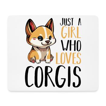 Corgi Mädchen liebt Hunde - Mousepad (Querformat) - Weiß - Vorne