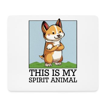 Selbstbewusster Corgi auf Grün - Mousepad (Querformat) - Weiß - Vorne