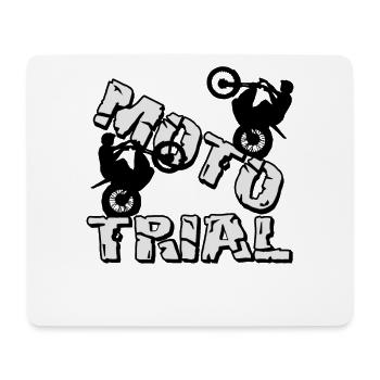 Moto Trial Wheelie - Motocross Moto Trial - Mouse Pad (horizontal) - white - Front