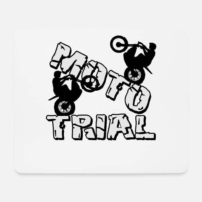 Moto Trial Wheelie - Motocross Moto Trial - Mousepad (Querformat) - Weiß