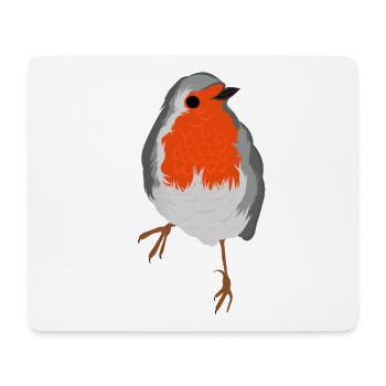 Rotkehlchen - Mousepad (Querformat) - Weiß - Vorne