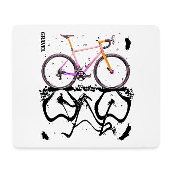 Cyclisme, aventure et liberté : le vélo de gravier - Tapis de souris (format paysage) - blanc - Devant